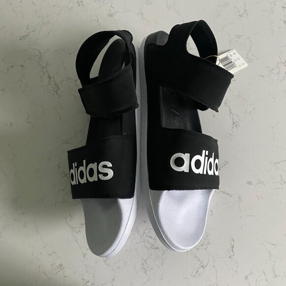 NWT Adidas Men’s Slingback Strap Adilette Black and White Sandals Size 13 main image 11